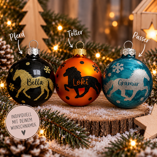 Weihnachtskugel "Pferdeliebe"