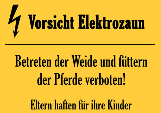 Warnschild "Elektrozaun"