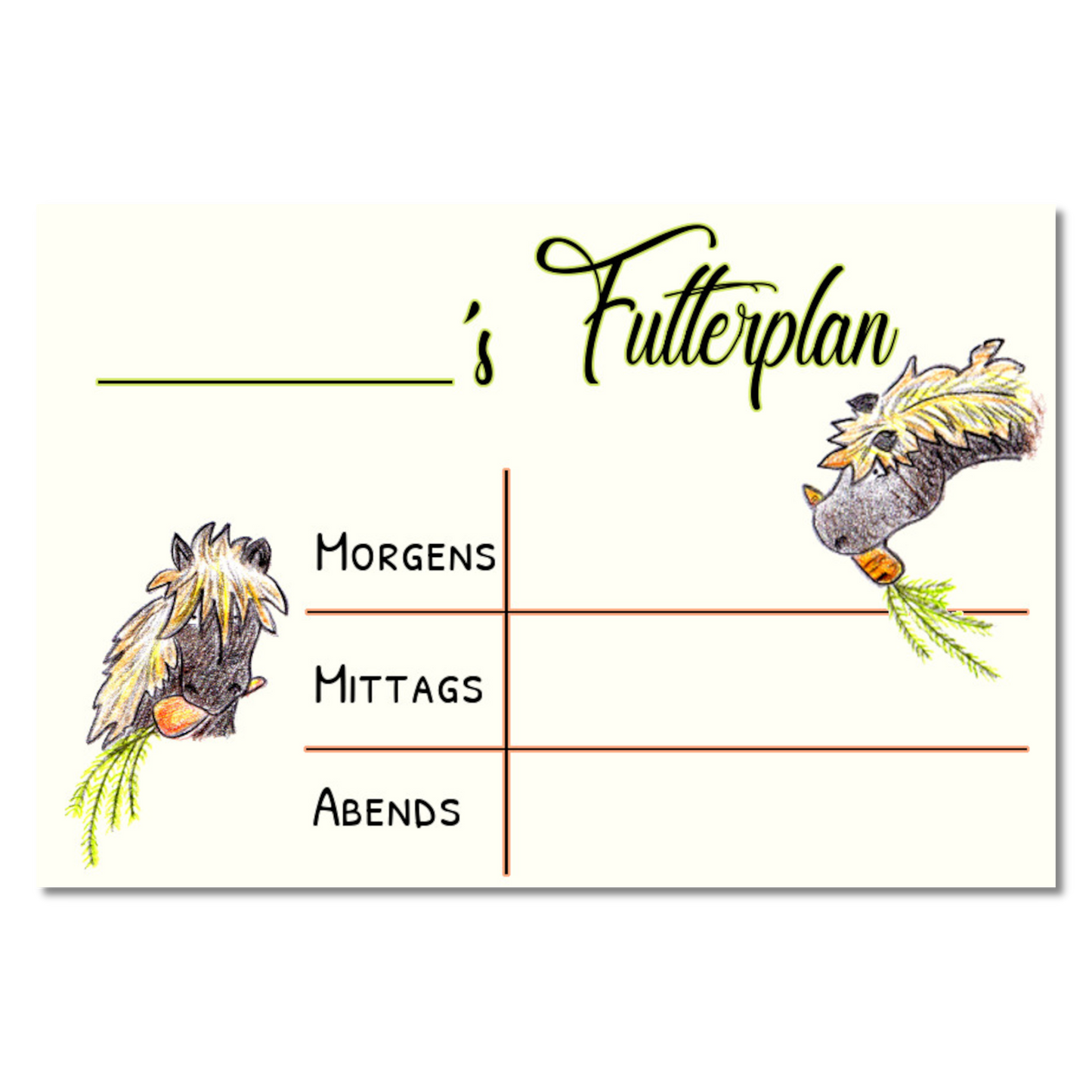 Futterplan "Whiteboard Standard"